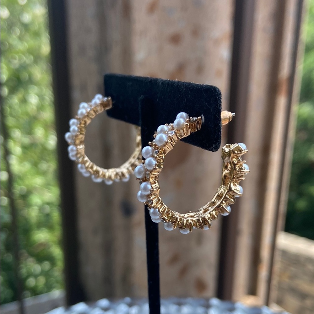 Arya Pearl Statement Hoops